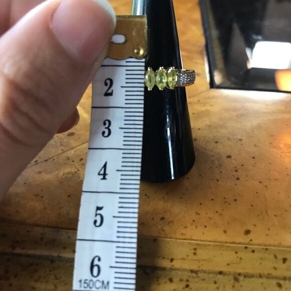 Natural Sava Sphene Sterling Silver 18k Gold Vermeil Ring Size 7 - Picture 6 of 9